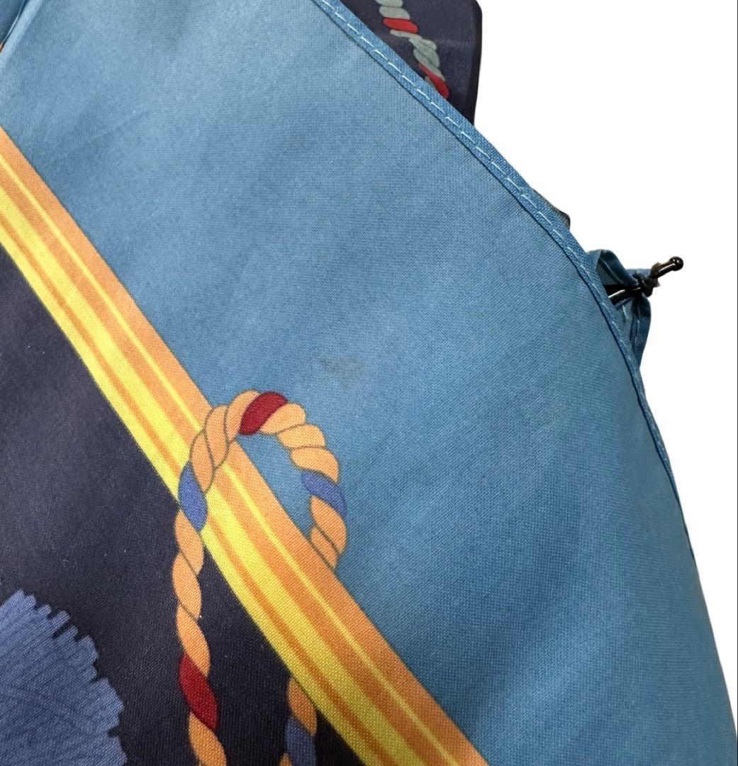 【美品】MANIPURI マニプリ 晴雨兼用　折り畳み傘 タッセル柄 ネイビー