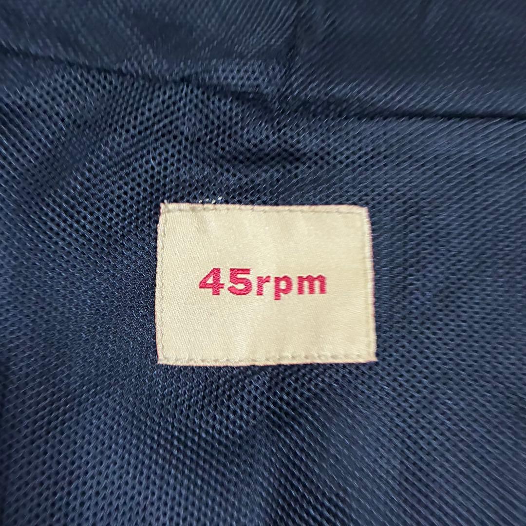 45rpm ジップアップブルゾン　裏地メッシュ　ブラック