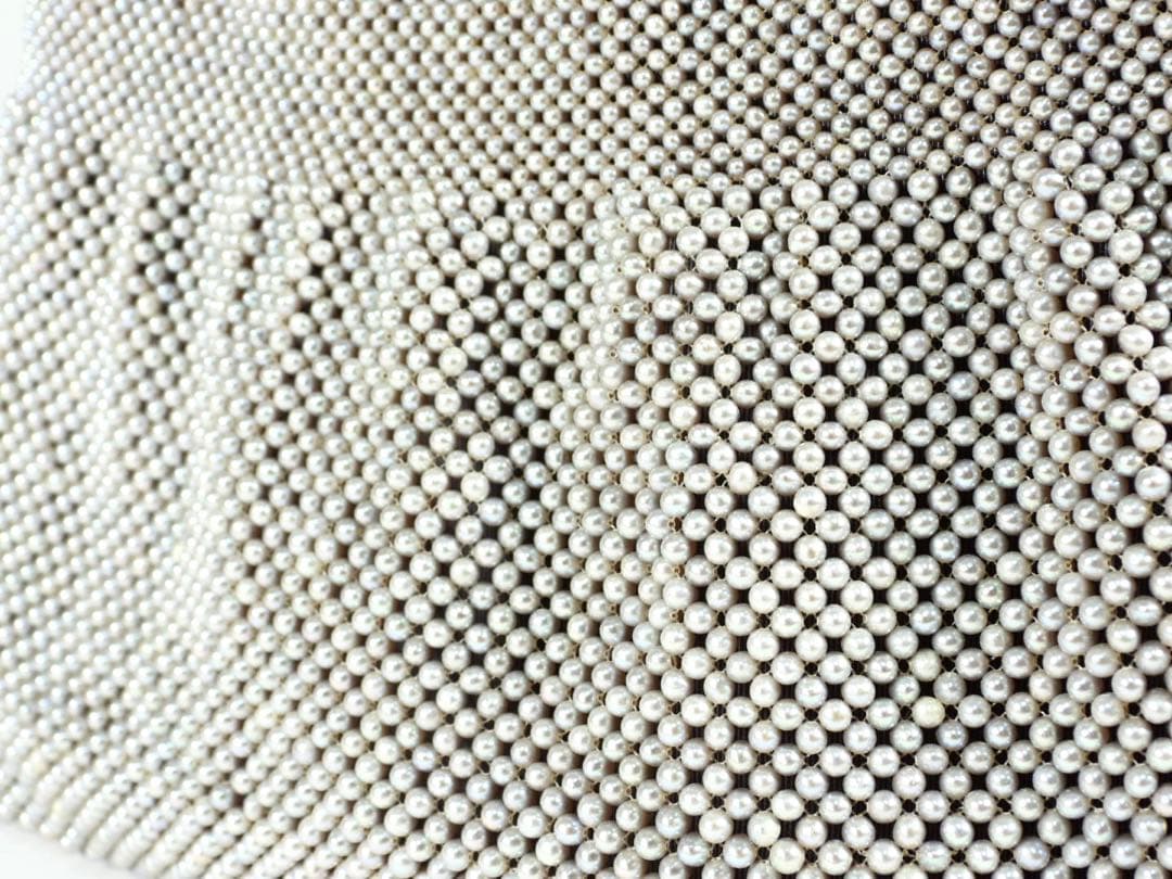 本真珠　パール　グレー ハンドバッグ 木箱付き