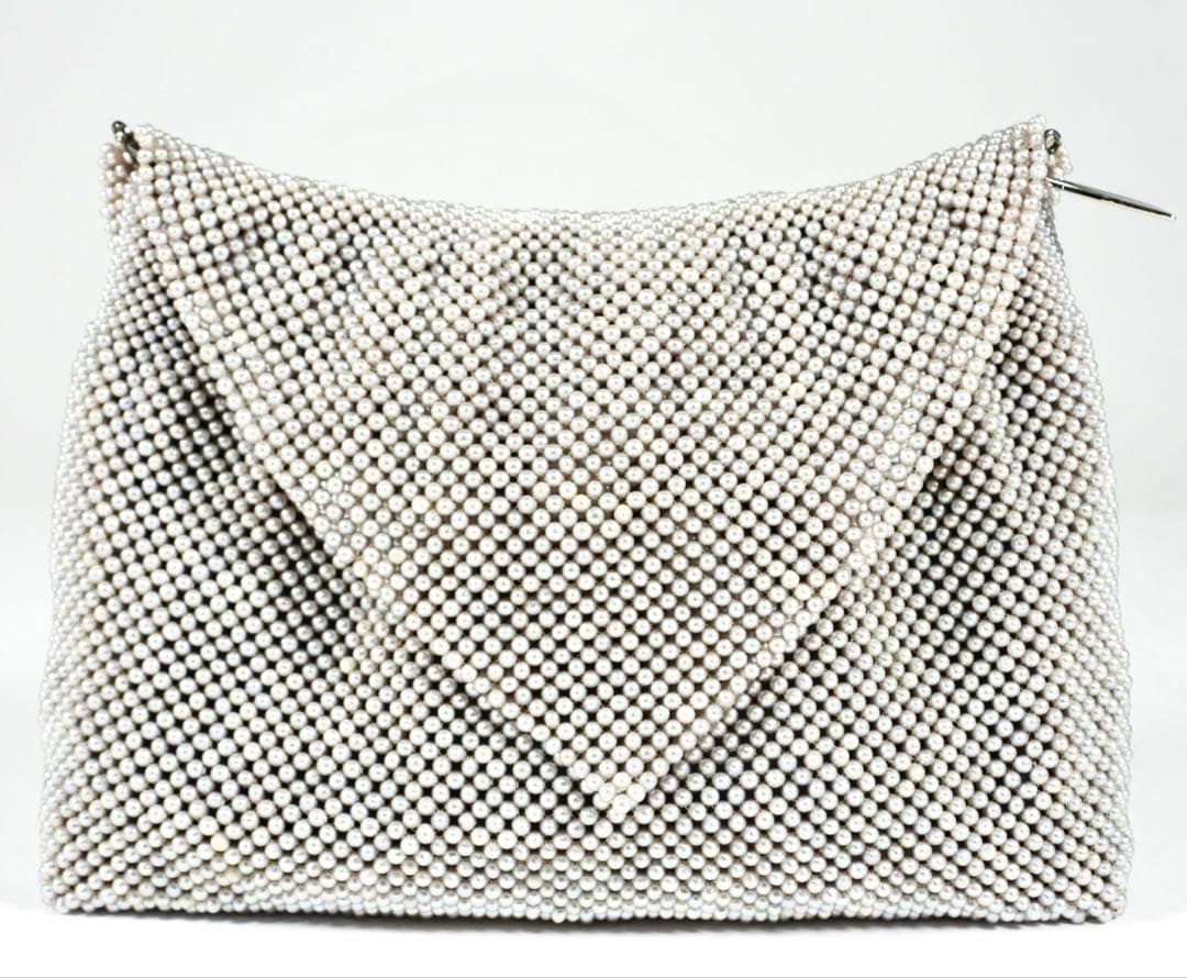 本真珠　パール　グレー ハンドバッグ 木箱付き