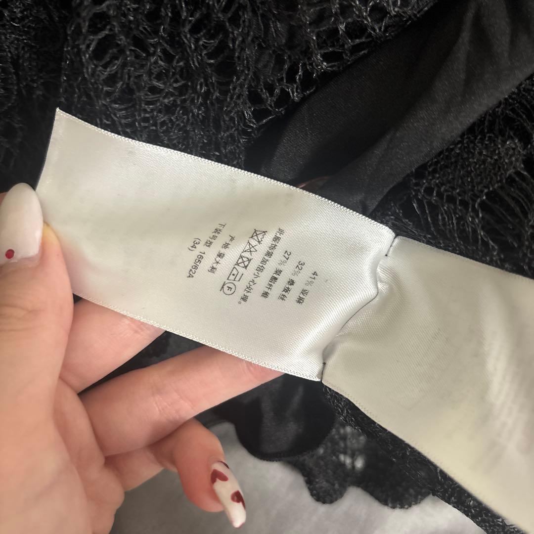 Dior ラッフル ミニスカート　リネン & シルク ブレンド ニット レース