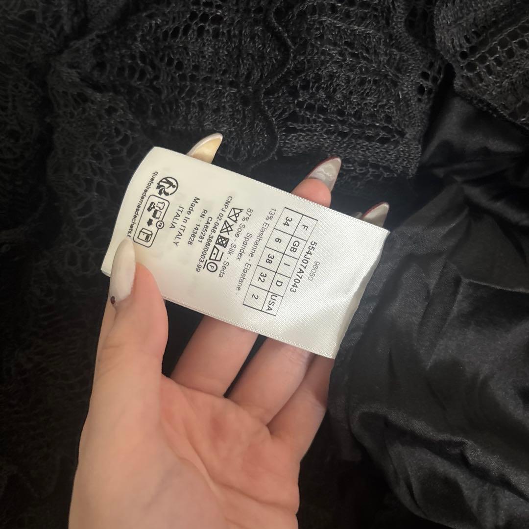 Dior ラッフル ミニスカート　リネン & シルク ブレンド ニット レース