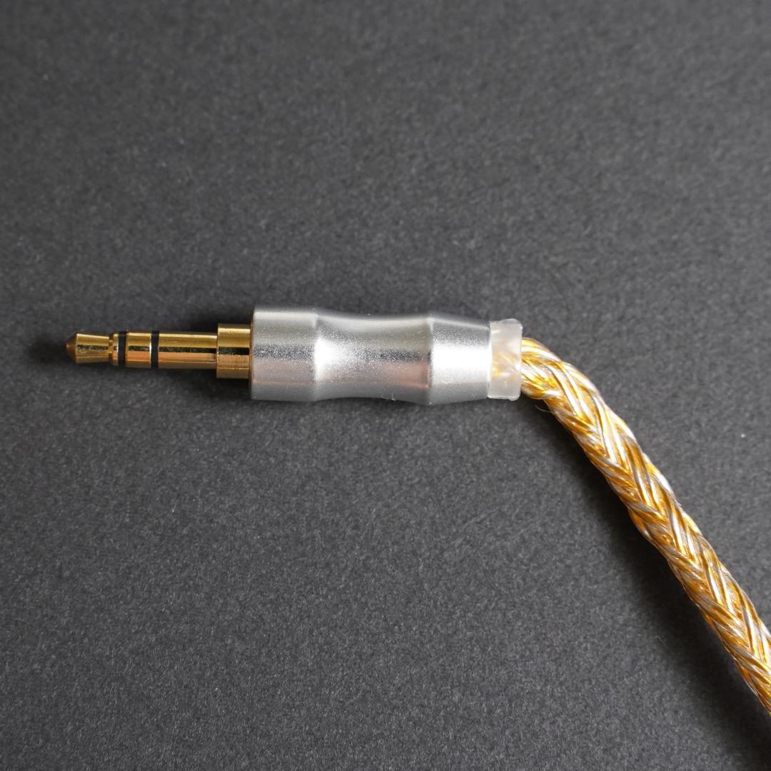 【1点のみ】16芯 超希少 銀線＆金線撚り合わせ 0.78 2ピン/3.5mm