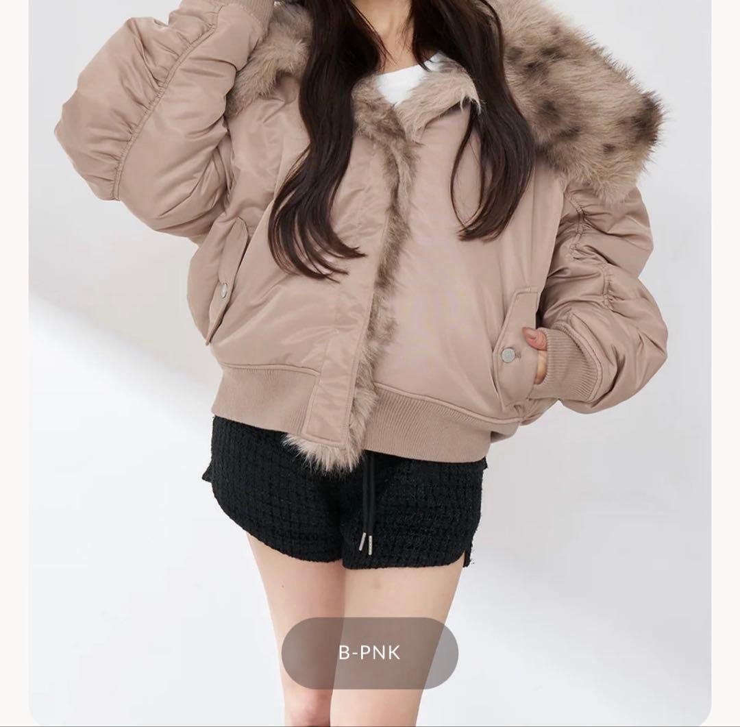 最終値下げ❗️Darich アニマルファーN2Bフライトジャケット ベージュピンク