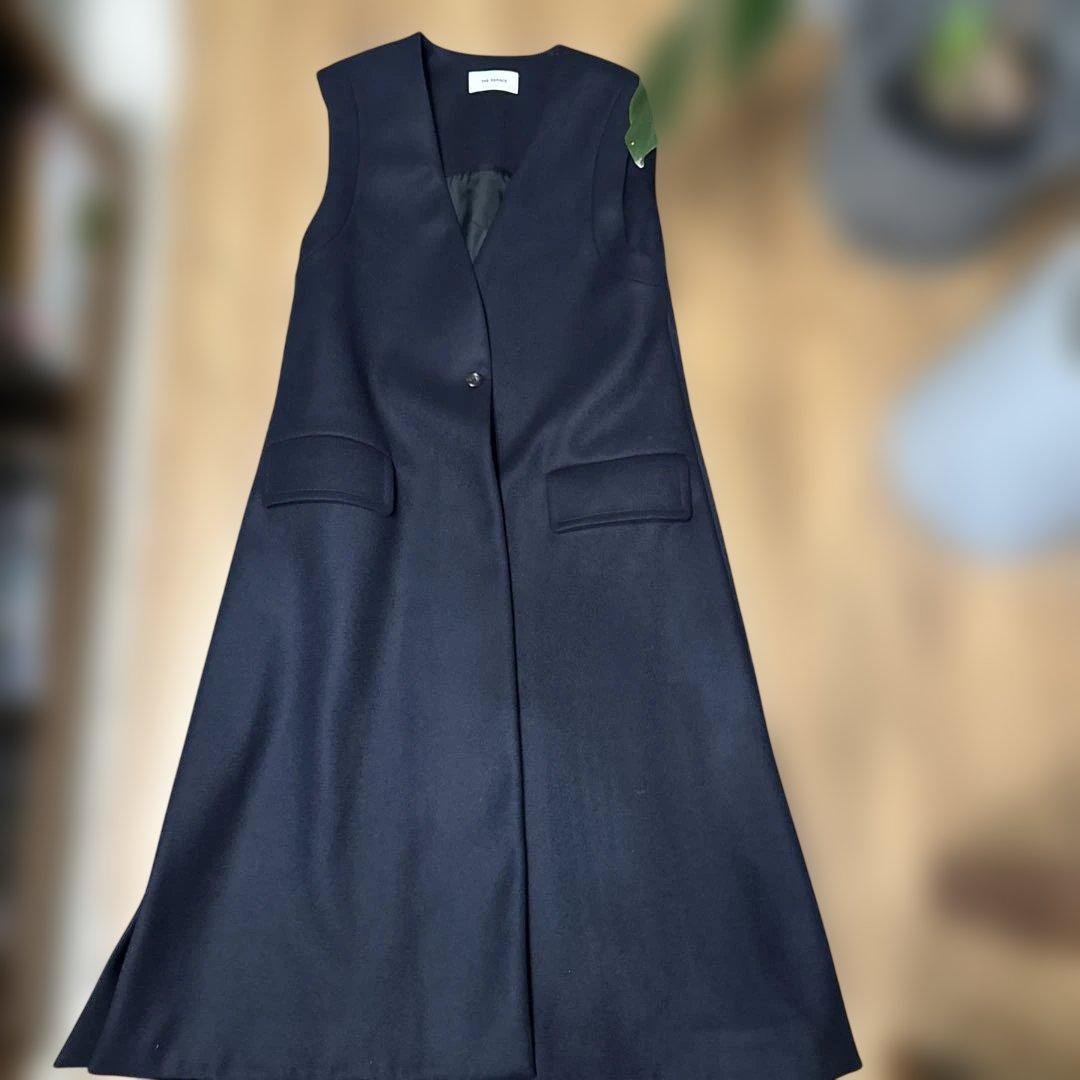 THE RERACS リラクス メルトンウール ロングジレ ネイビー 36