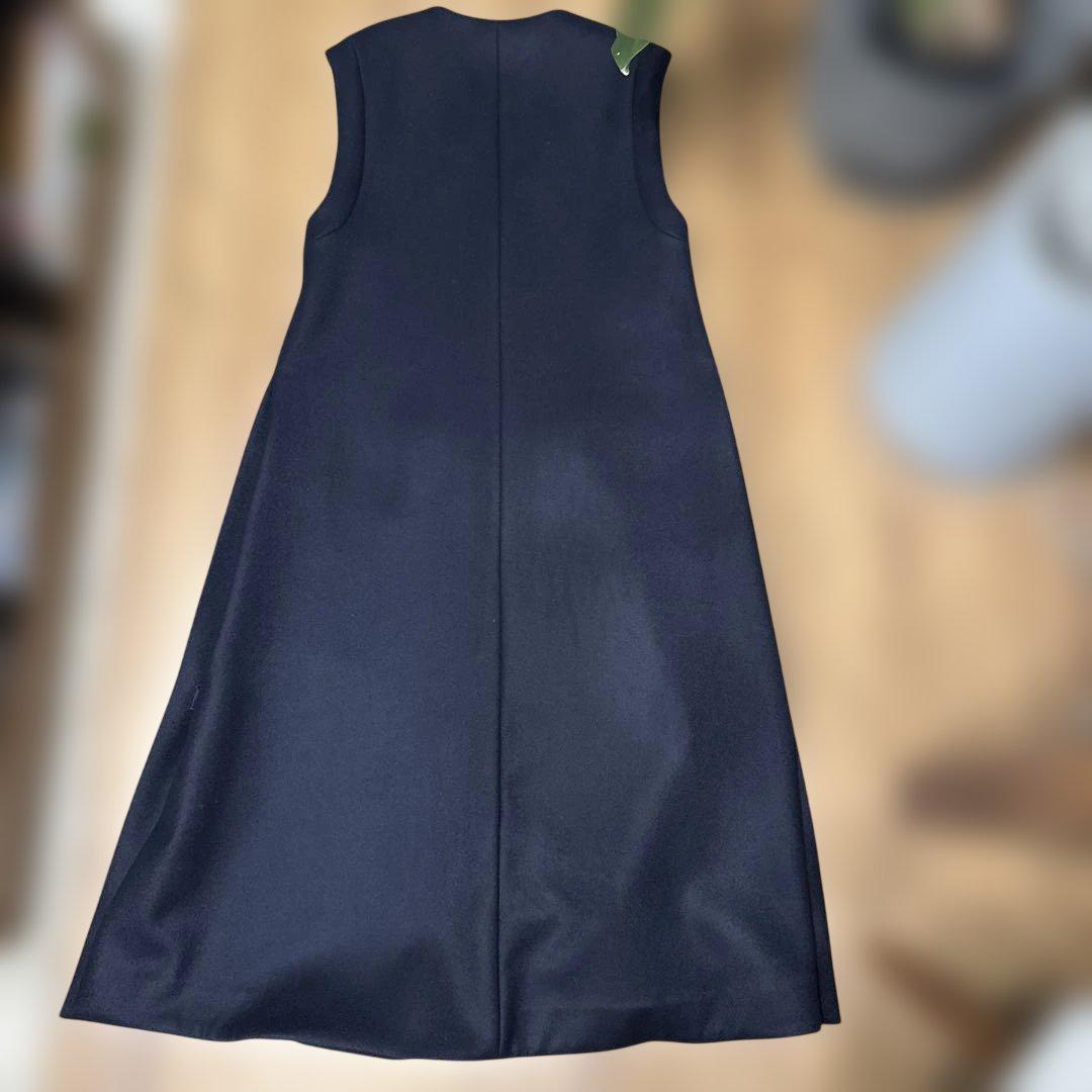 THE RERACS リラクス メルトンウール ロングジレ ネイビー 36