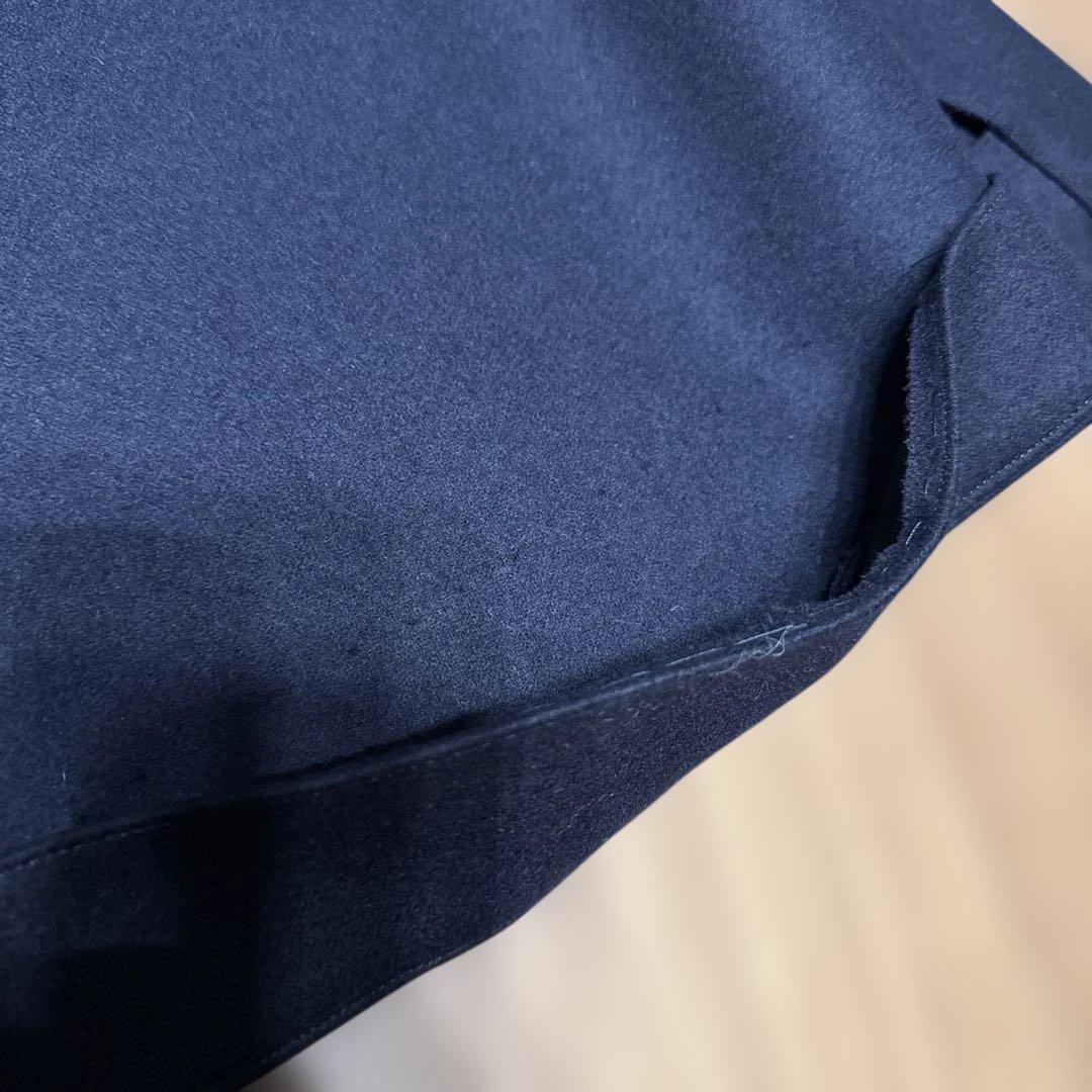 THE RERACS リラクス メルトンウール ロングジレ ネイビー 36