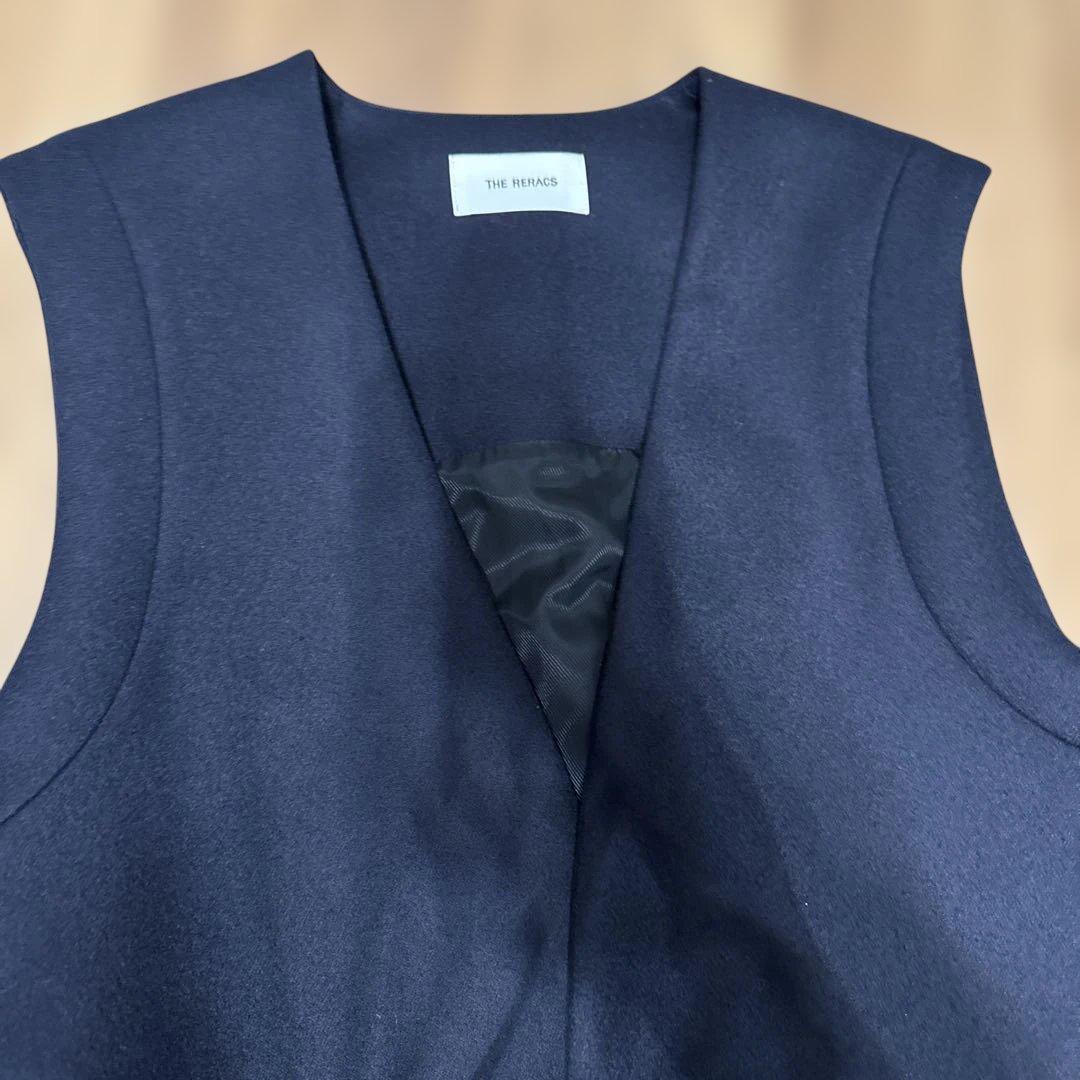 THE RERACS リラクス メルトンウール ロングジレ ネイビー 36