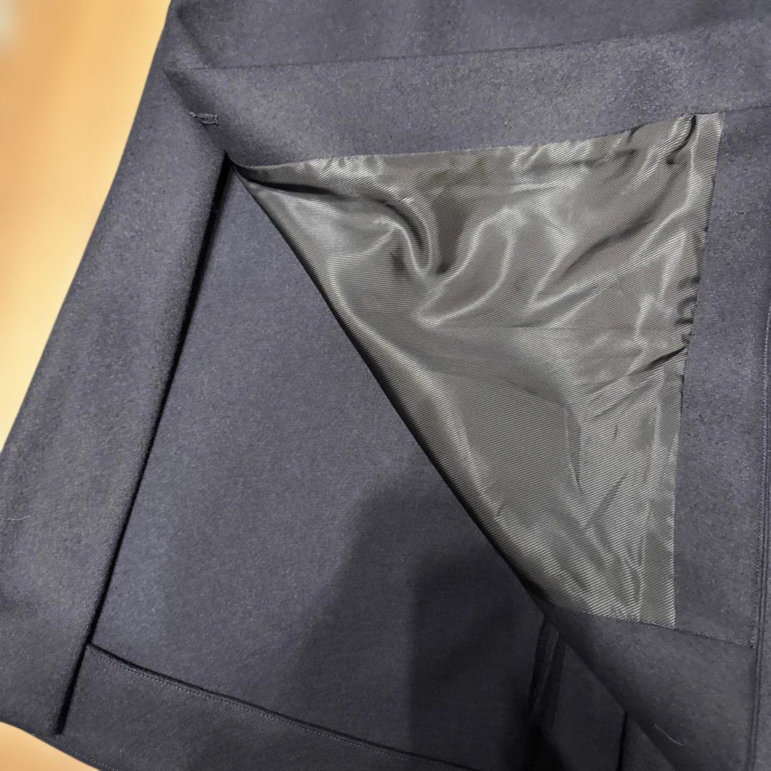 THE RERACS リラクス メルトンウール ロングジレ ネイビー 36