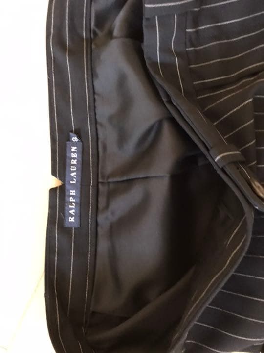 ラルフ・ローレン　黒地白ストライプ　フレア　スーツセット