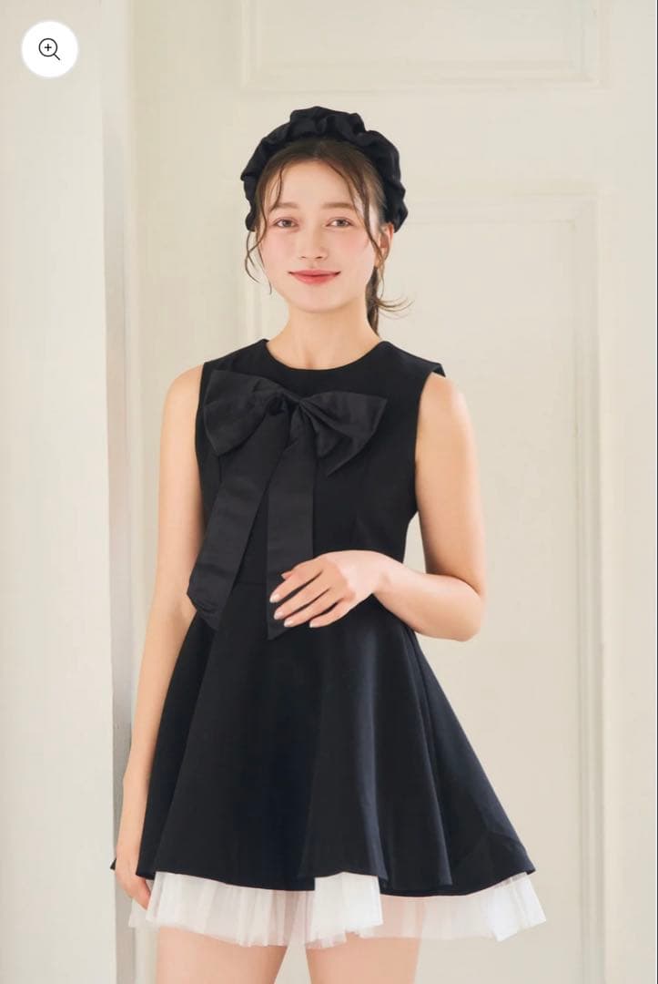 【POMIII PARTAGE】tulle mini op/ブラック(Sサイズ)