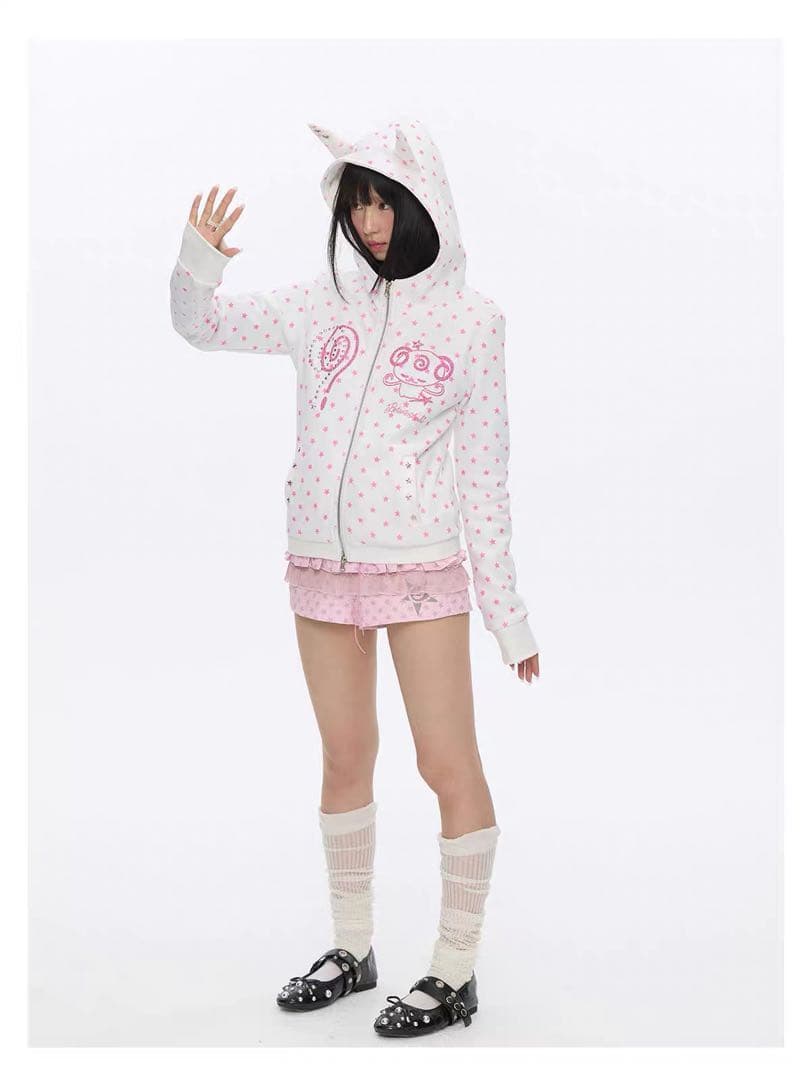 即発送 betweenand 星柄パーカー y2k 平成女児 しなこちゃん着用