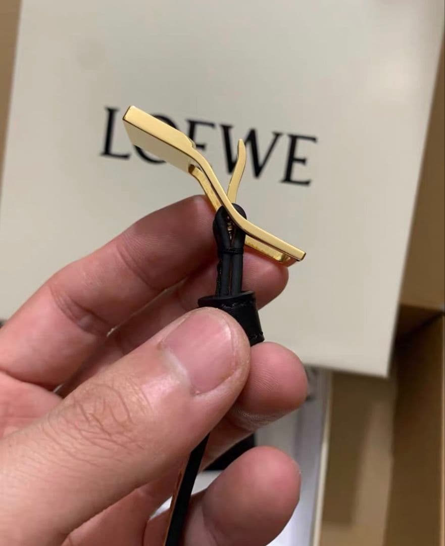 LOEWE ロエベ レザー ベルト（ブラック＆イエロー）