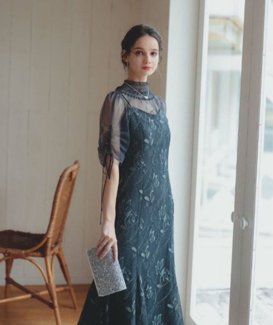 Dorry Doll ブラウスセットフラワーレースドレス　アーミーカーキ