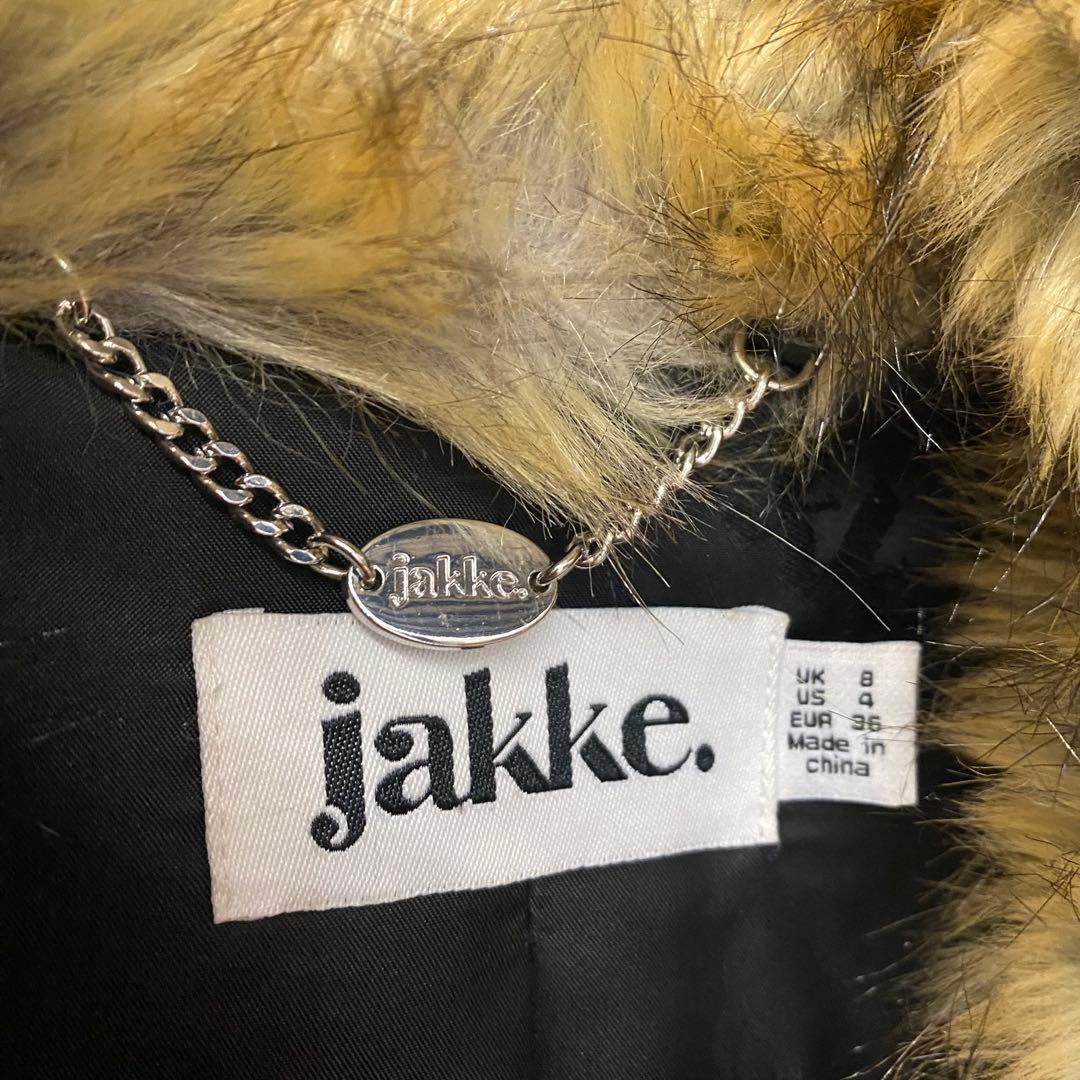 【美品】 JAKKE ロング フェイクファーコート サイズ8 定価52,800円