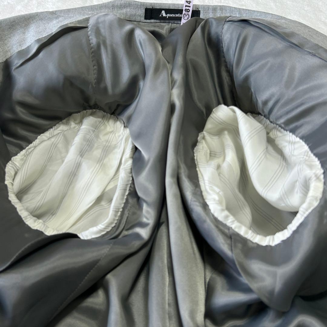 美品 20万 アクアスキュータム 日本製 フランネルウール シングルスーツA5