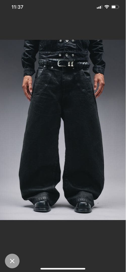 アンダーハンク　新作　14オンスワックスカーブデニム　sサイズ