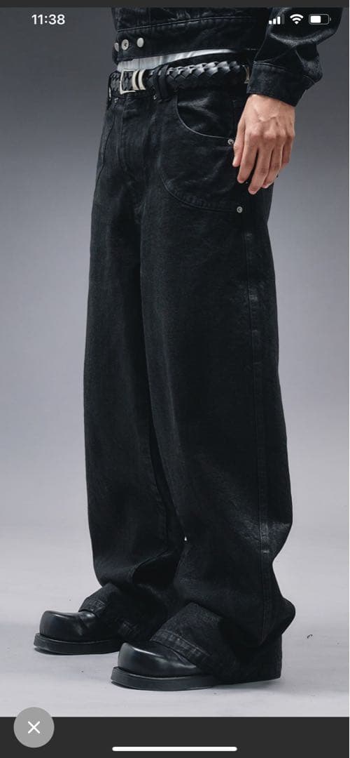 アンダーハンク　新作　14オンスワックスカーブデニム　sサイズ