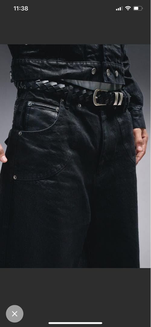 アンダーハンク　新作　14オンスワックスカーブデニム　sサイズ