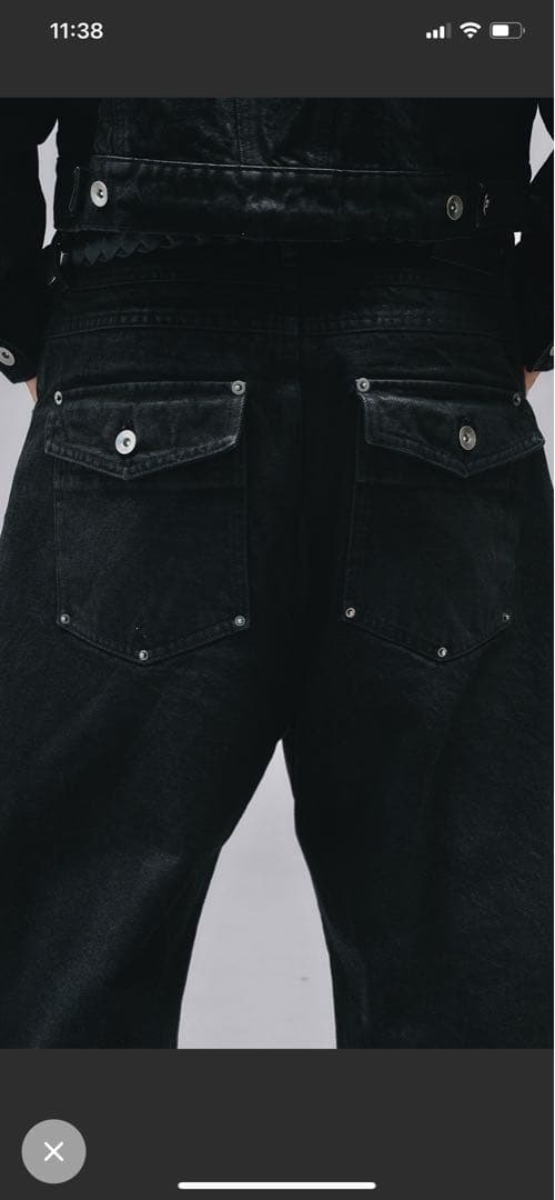 アンダーハンク　新作　14オンスワックスカーブデニム　sサイズ