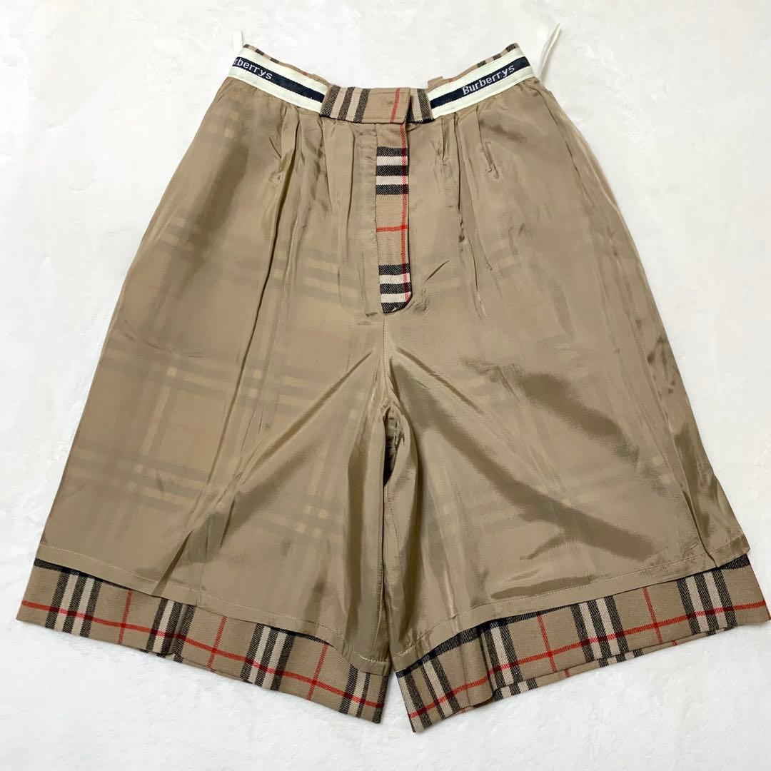 未使用級 VINTAGE BURBERRY ノバチェック キュロットパンツ