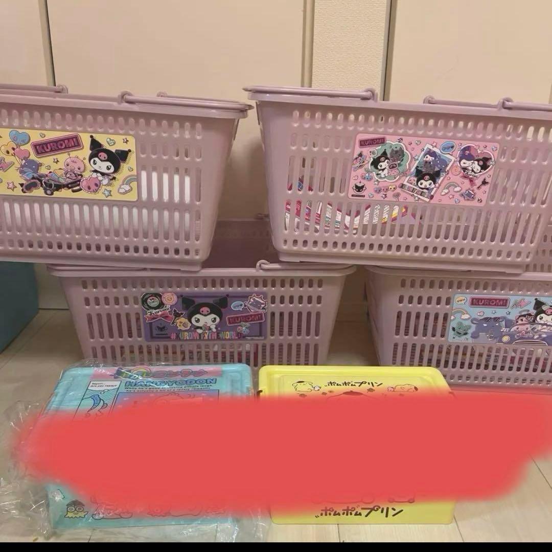 カゴ　クロミ　メッシュカゴ　プラチナムザッカメッシュカゴ　サンリオ　お買い物カゴ