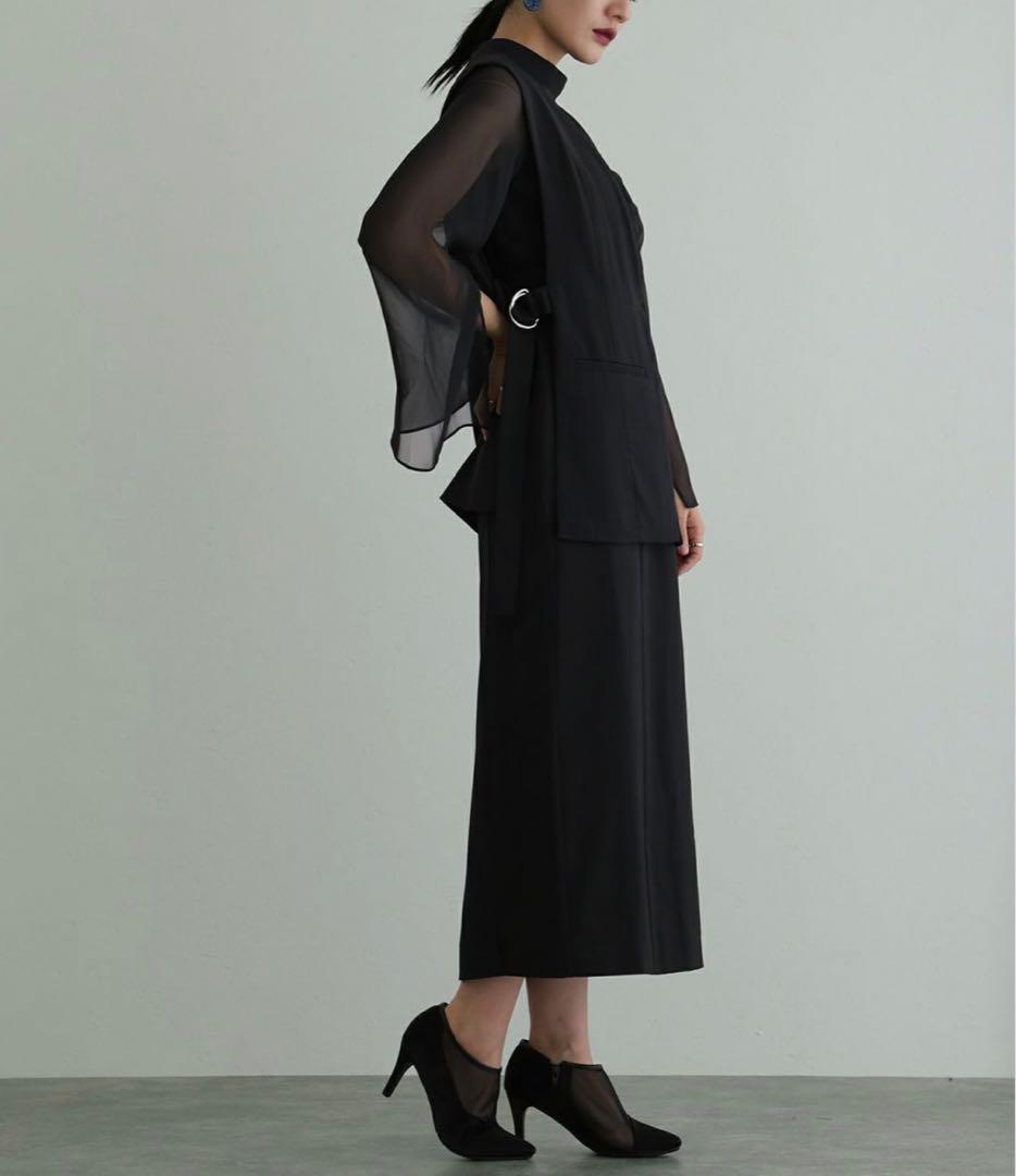 新品・タグ付き　atlo スリットスリーブジレ付きワンピース　オケージョン 3L