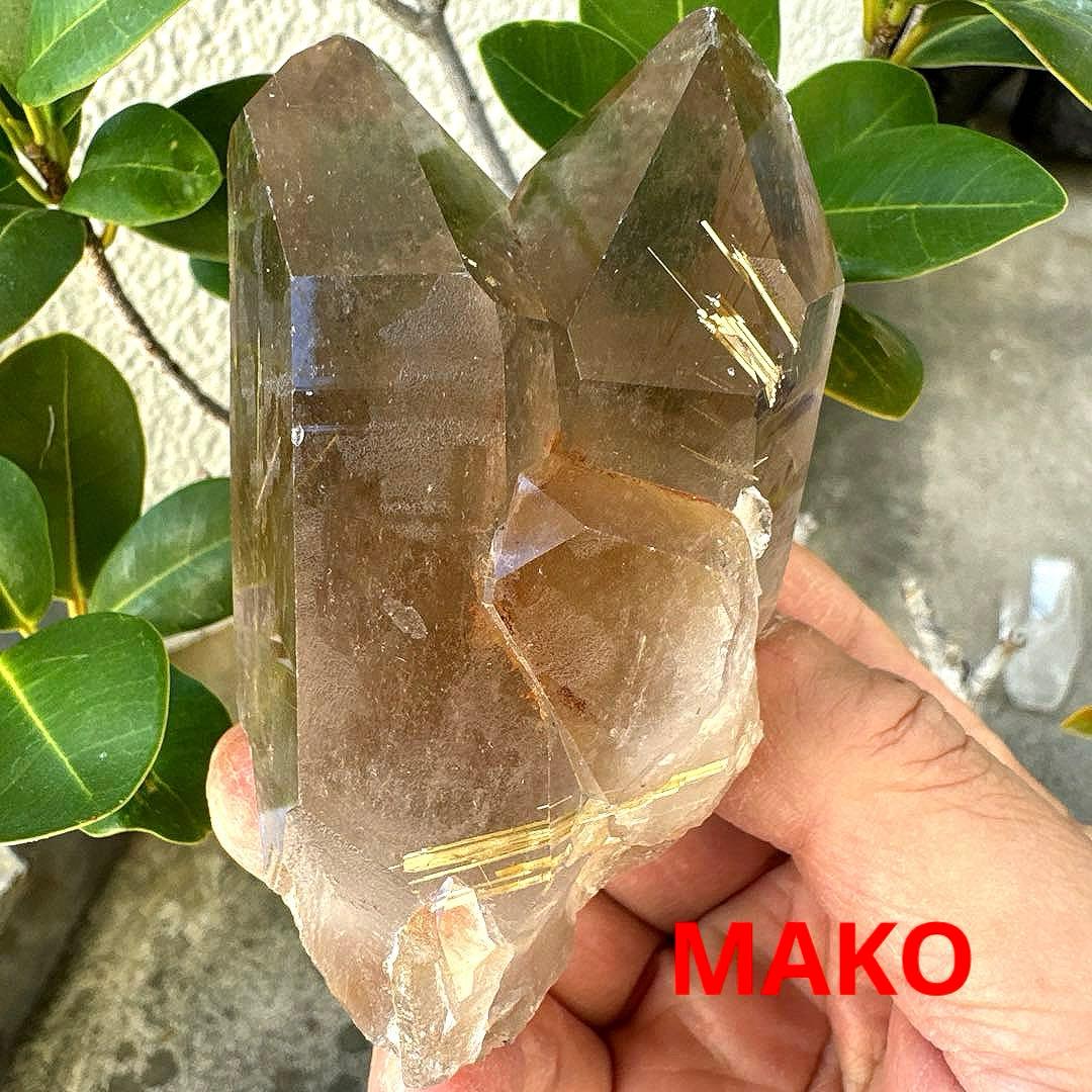 M1819☆ゴールドルチルクォーツクラスター219g☆天然石　原石☆N41010