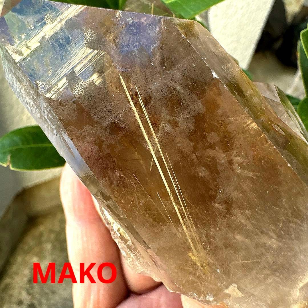 M1819☆ゴールドルチルクォーツクラスター219g☆天然石　原石☆N41010