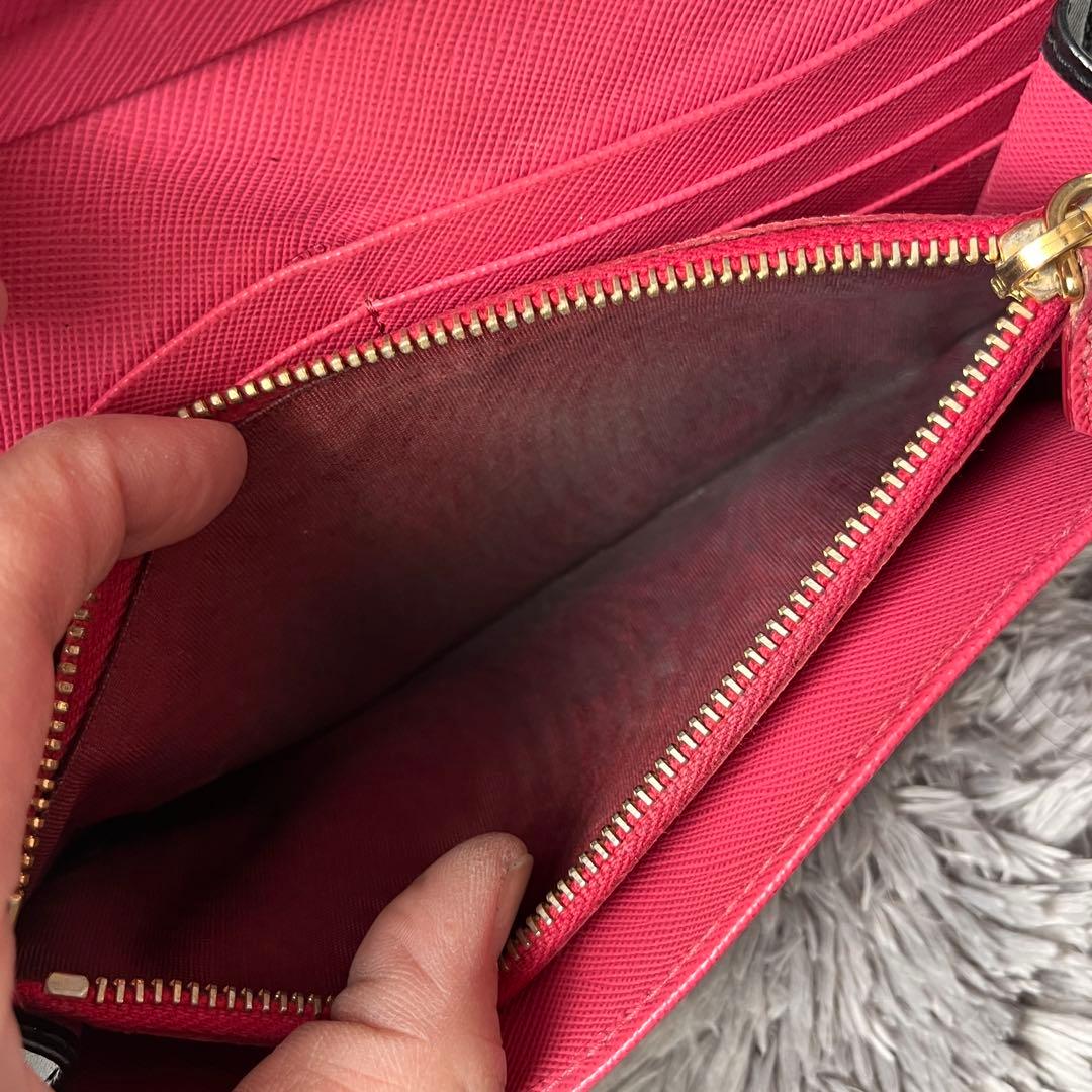 PRADA✨バイカラー　サフィアーノ　長財布　カードケース　ブラック
