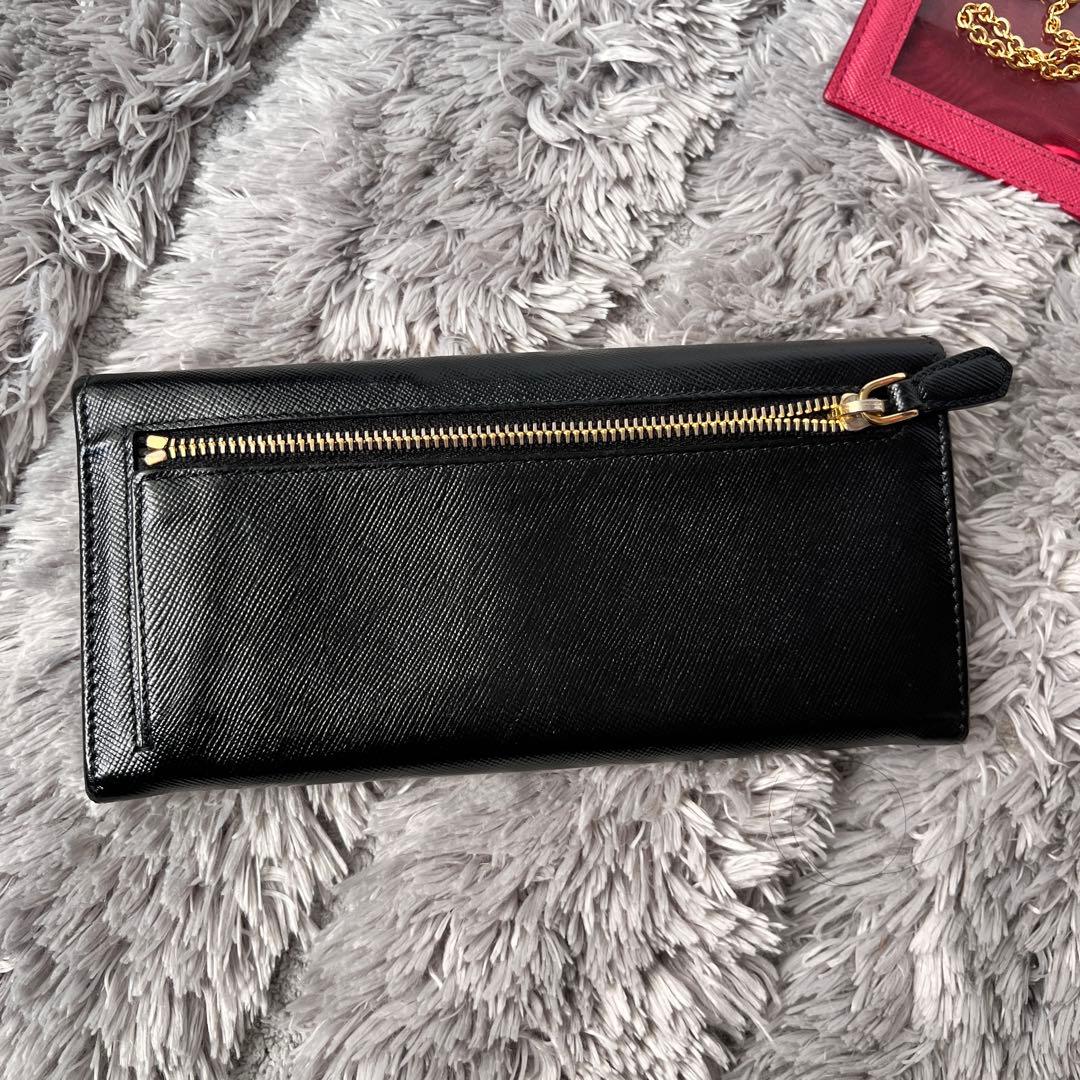 PRADA✨バイカラー　サフィアーノ　長財布　カードケース　ブラック
