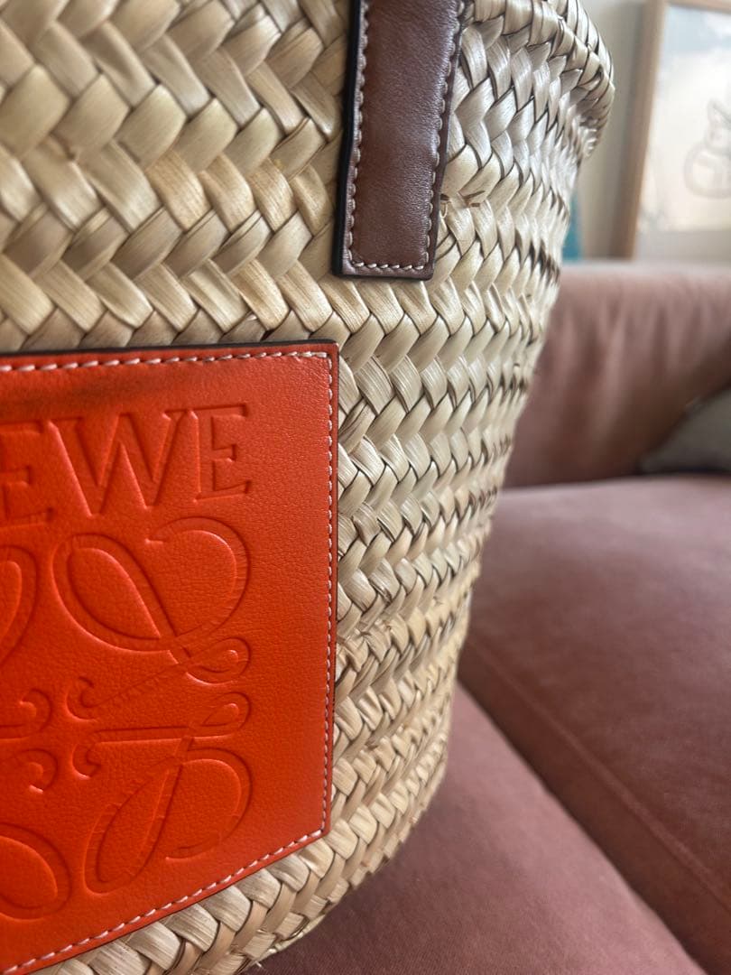 LOEWE かごバッグ ベージュ/オレンジ