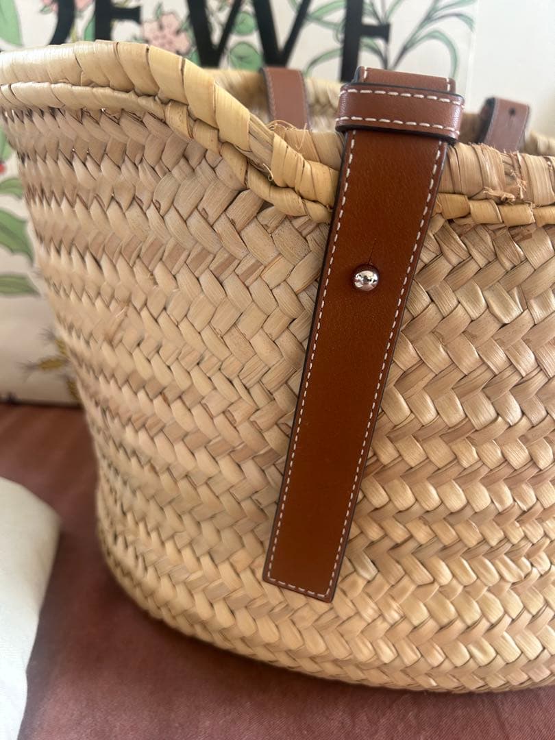 LOEWE かごバッグ ベージュ/オレンジ