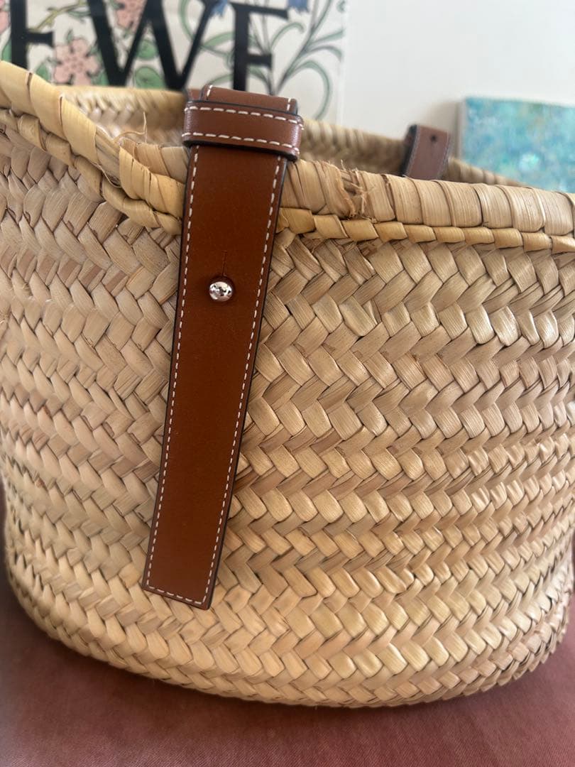 LOEWE かごバッグ ベージュ/オレンジ