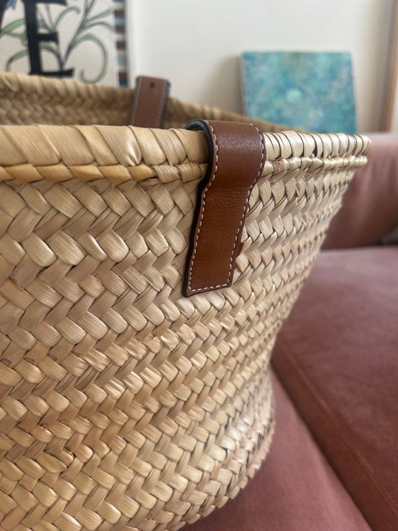 LOEWE かごバッグ ベージュ/オレンジ