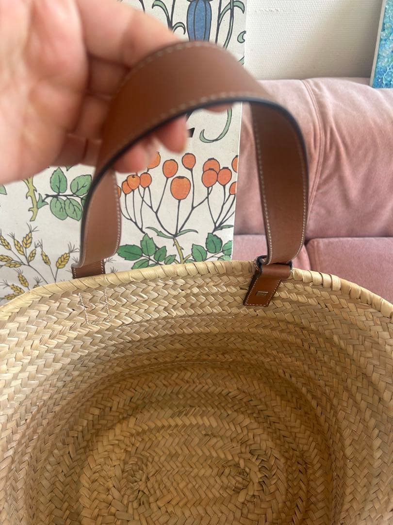 LOEWE かごバッグ ベージュ/オレンジ