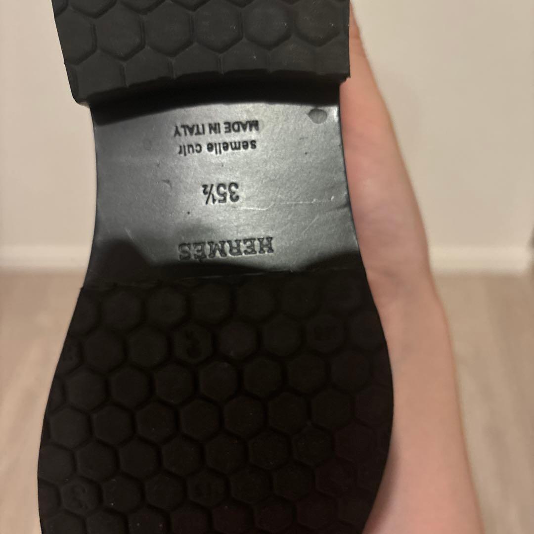 HERMES モカシン（ホット） 35.5 ブラック