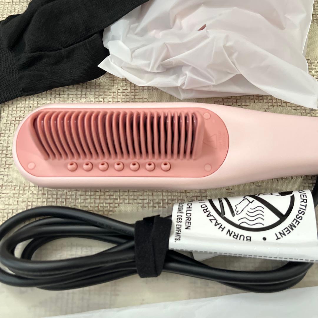 WAVYTALK ブラシヘアアイロン ピンク