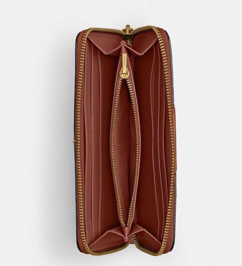 【新品】COACH 長財布 ブラウン/レッド