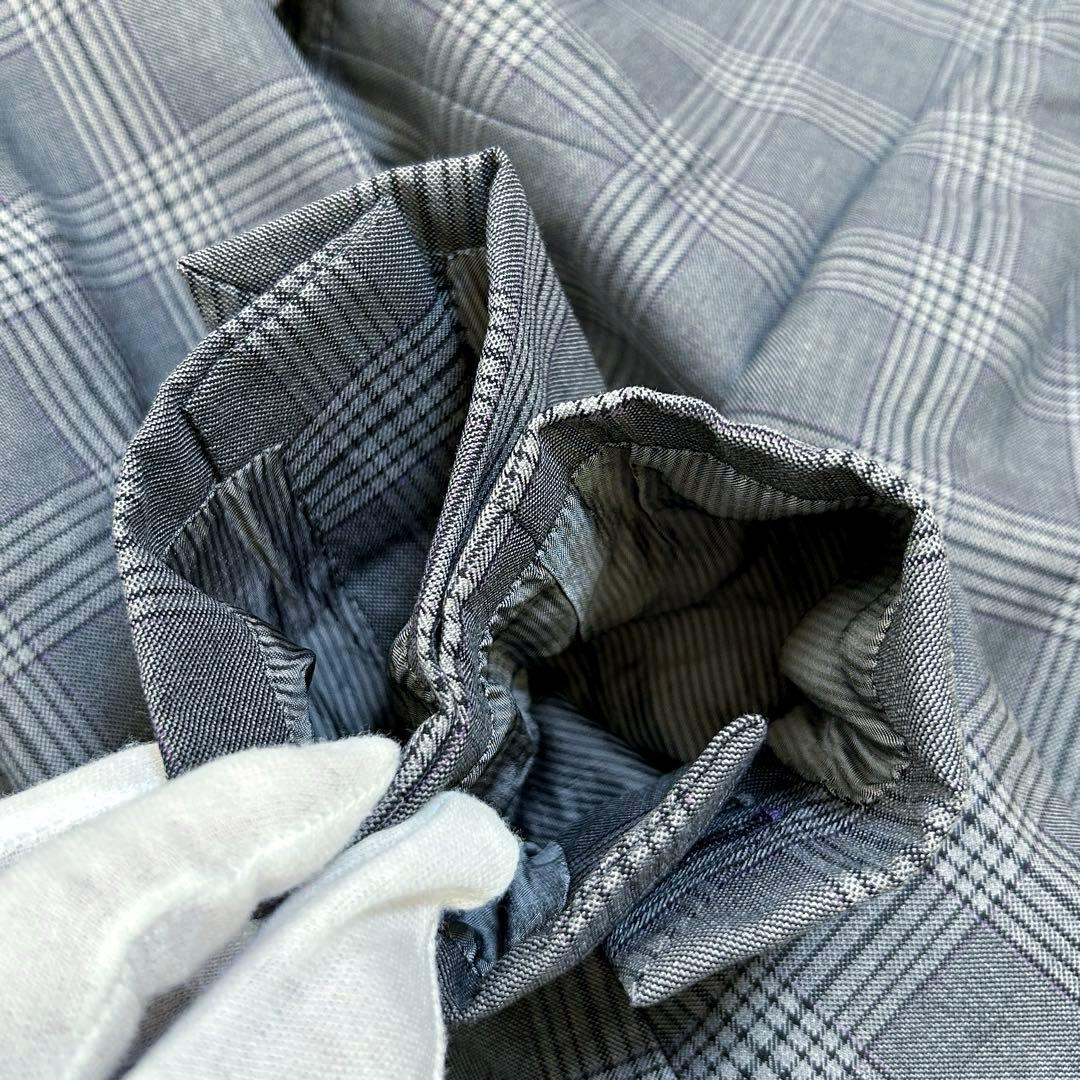 【美品 ウールシルク】バーバリーブラックレーベル　スーツ　チェック柄　グレー