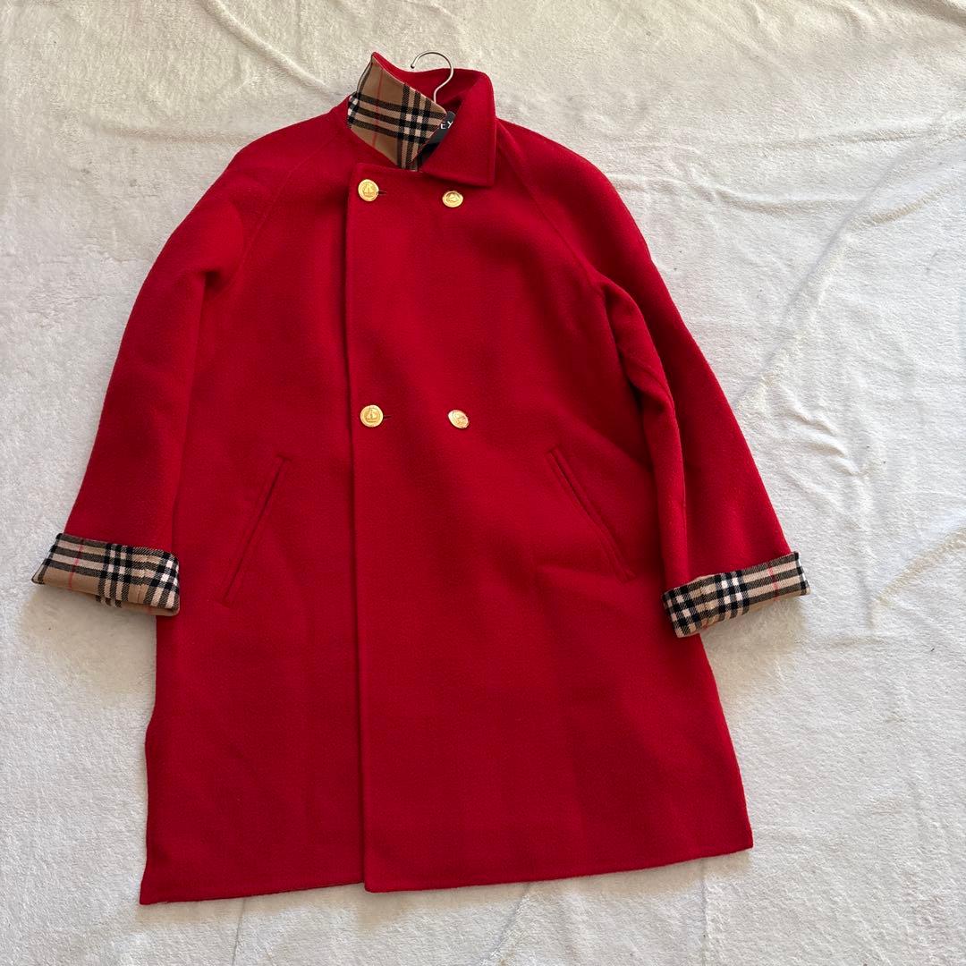 美品✨ 希少 ✨バーバリーズ ダブルフェイス カシミヤ混コート レッド