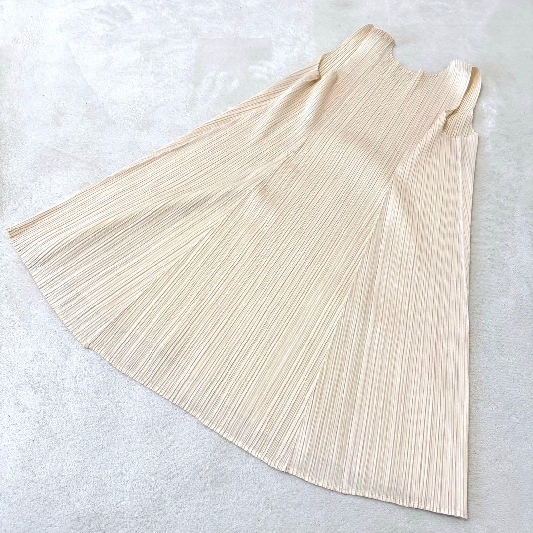 極美品✨PLEATS PLEASE プリーツ　チュニック　アイボリー　Lサイズ
