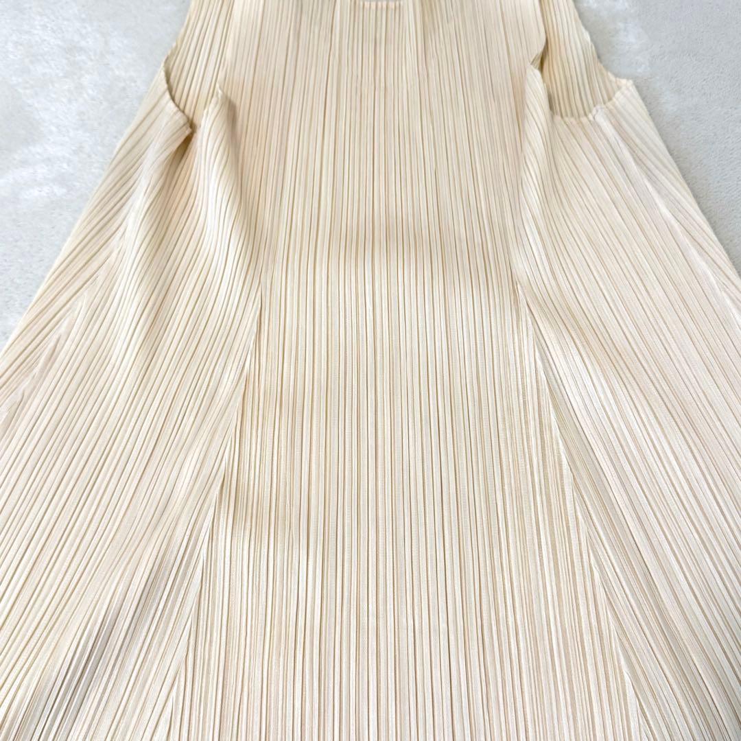 極美品✨PLEATS PLEASE プリーツ　チュニック　アイボリー　Lサイズ