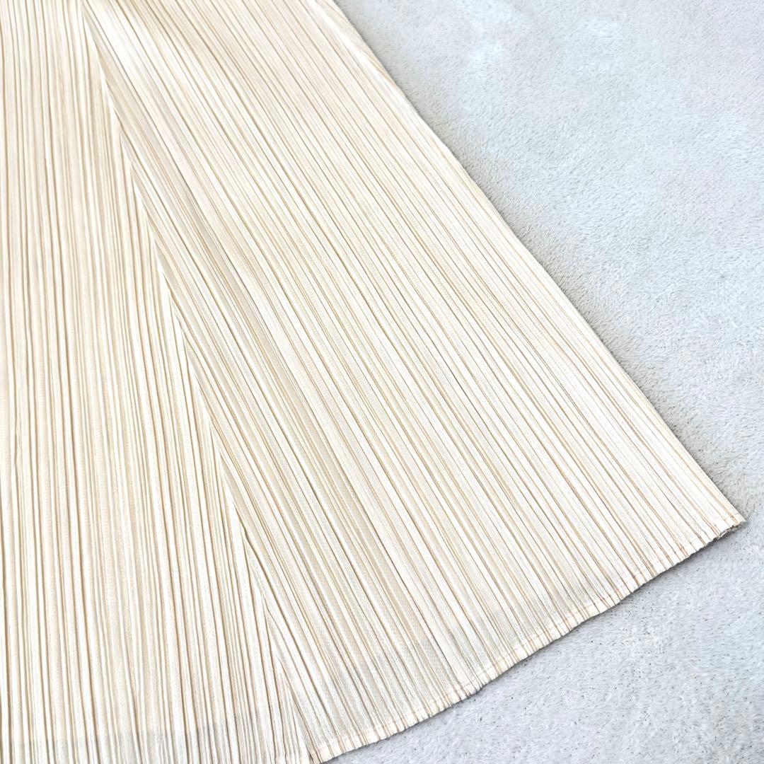 極美品✨PLEATS PLEASE プリーツ　チュニック　アイボリー　Lサイズ