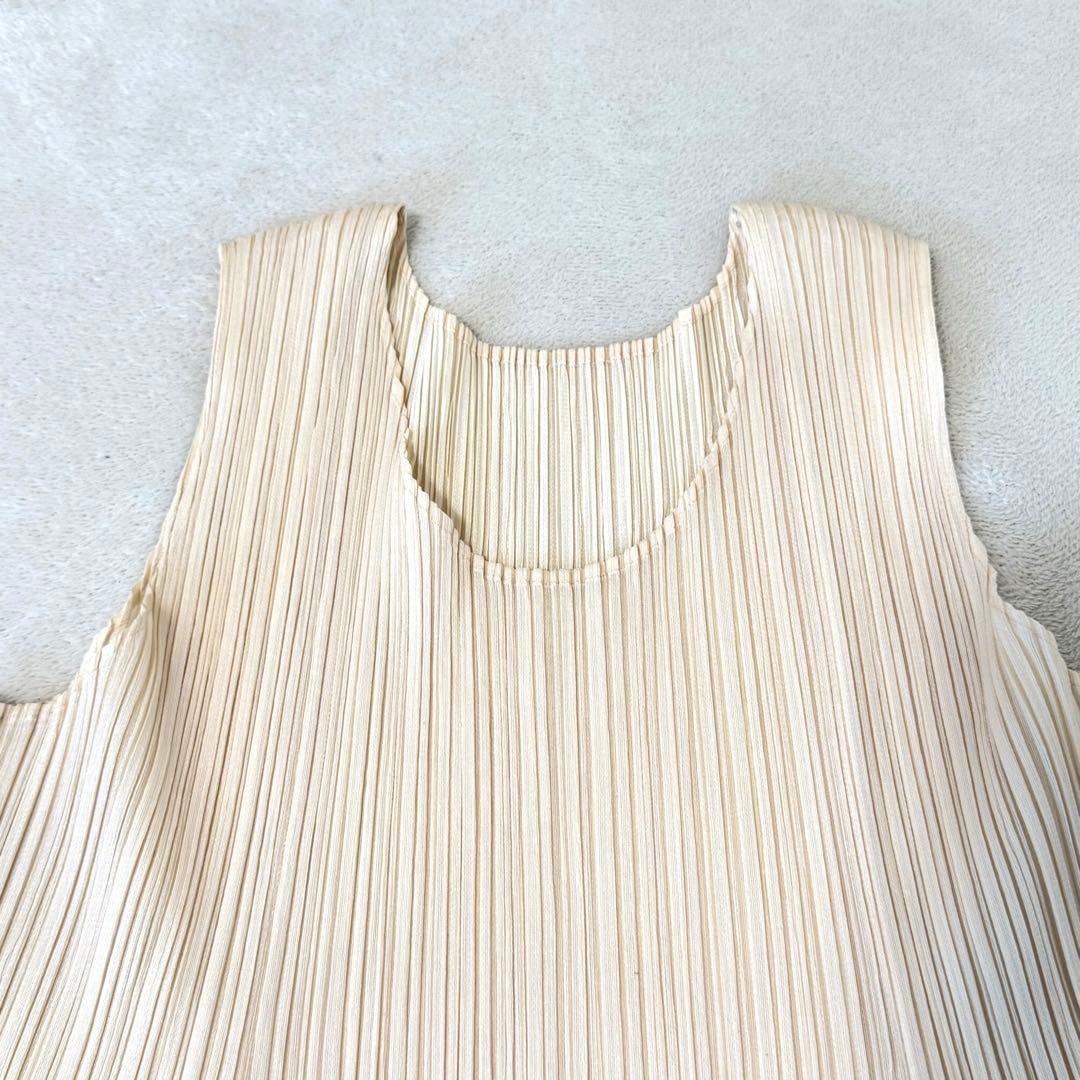 極美品✨PLEATS PLEASE プリーツ　チュニック　アイボリー　Lサイズ