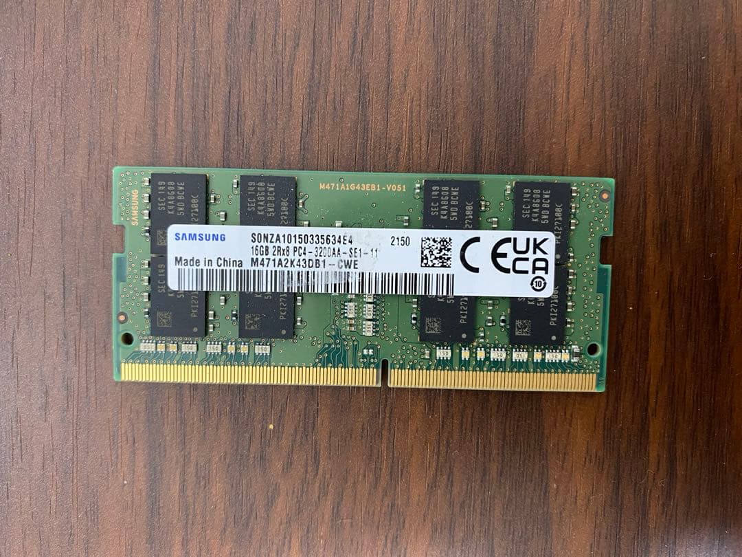 Samsung 16GB 2Rx8 PC4-3200AA ノートPC用 DDR4