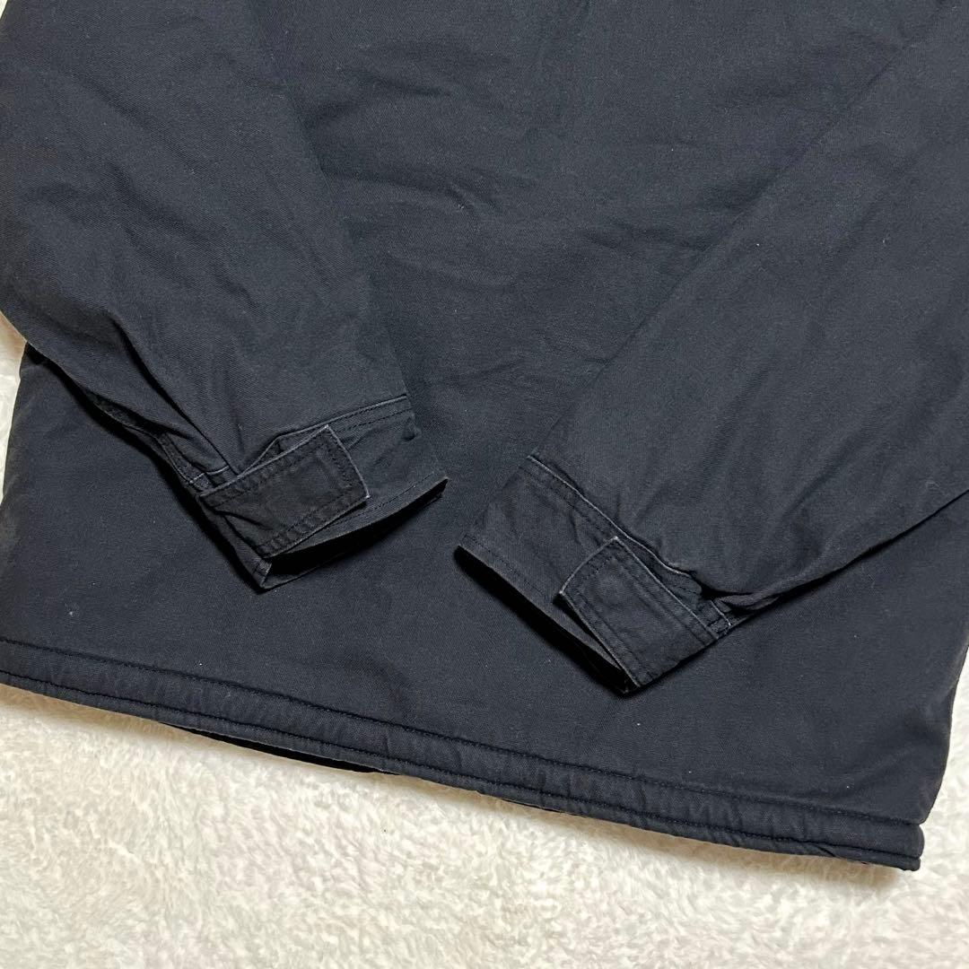 Dickes ダック地 裏地ボア フード カバーオール ジャケット 黒 M