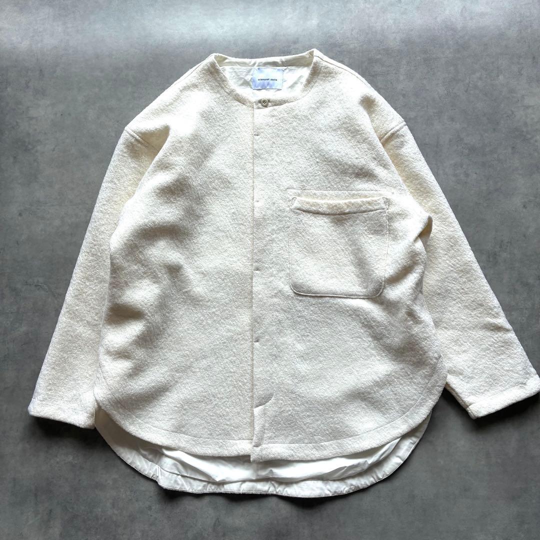完売品 ソラモナポッシェ 圧縮ニット ウール ジャケット アウター アイボリー