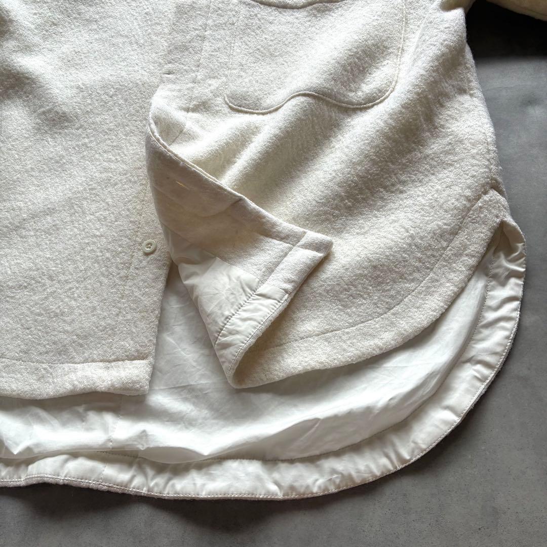 完売品 ソラモナポッシェ 圧縮ニット ウール ジャケット アウター アイボリー