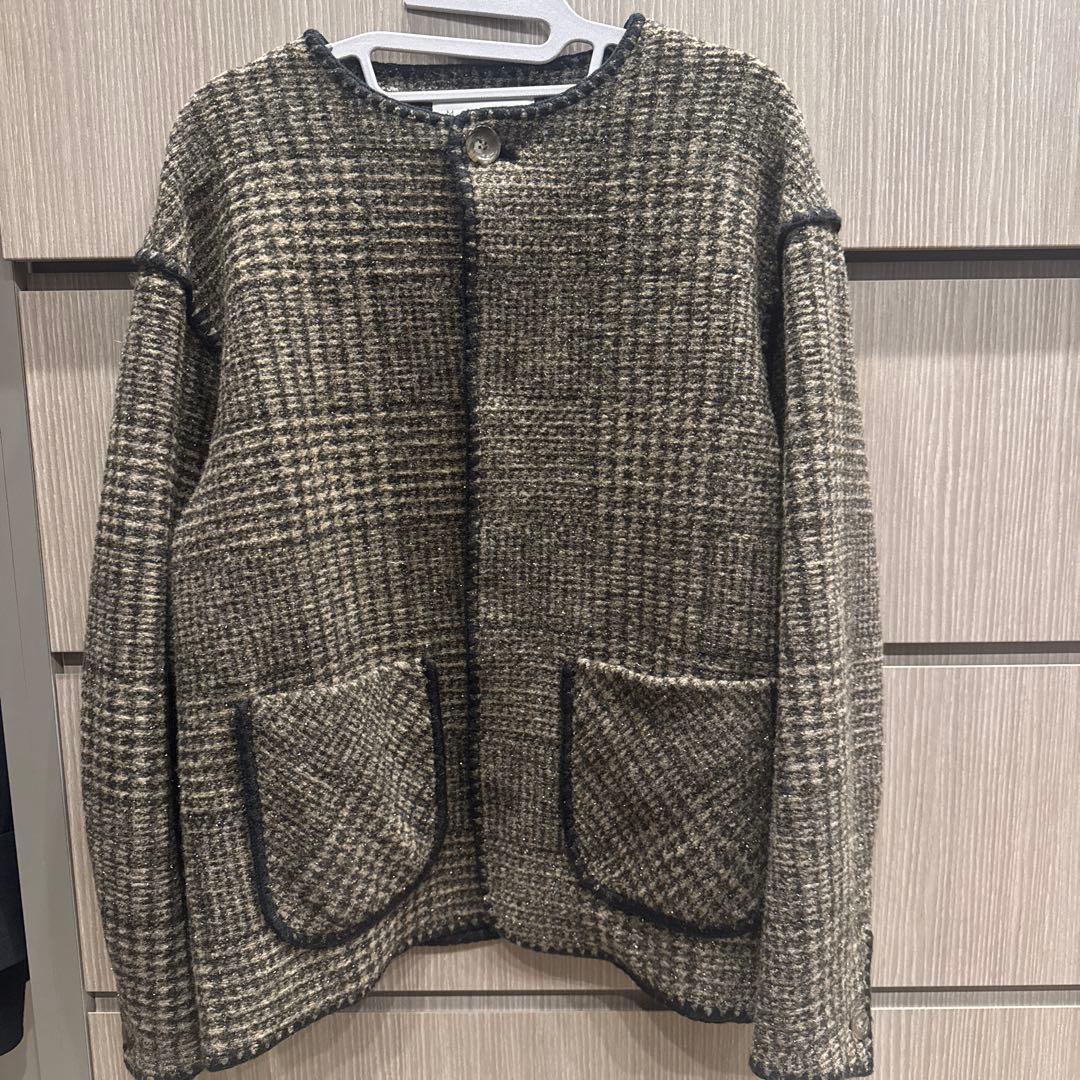 TOMORROWLAND MACPHEEチェックスパーク クルーネックジャケット